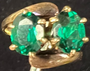 14K Solid Gold Emerald Ring