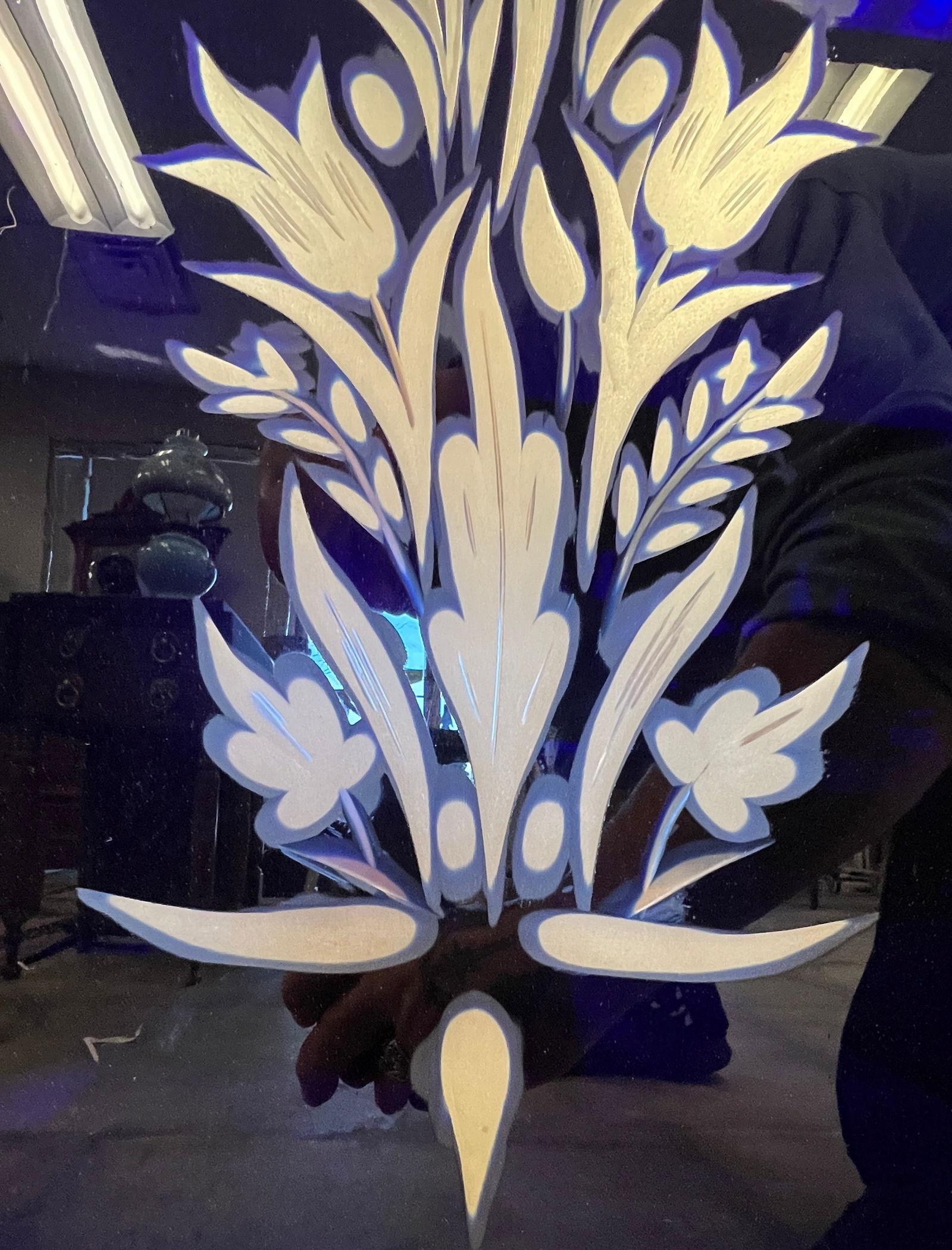 Cobalt Acid Cutback Victorian Window - 5