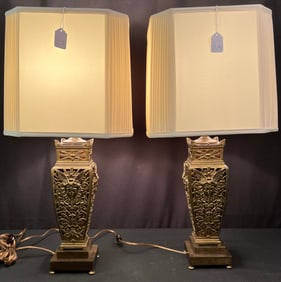 Pair of Art Deco North Wind Lamps