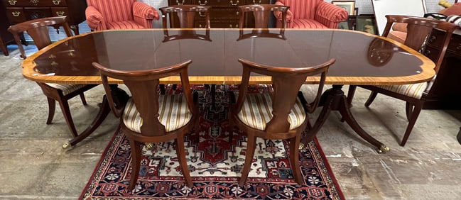 Councill Federal Mahogany Dining and 6 Neoclassical Chairs