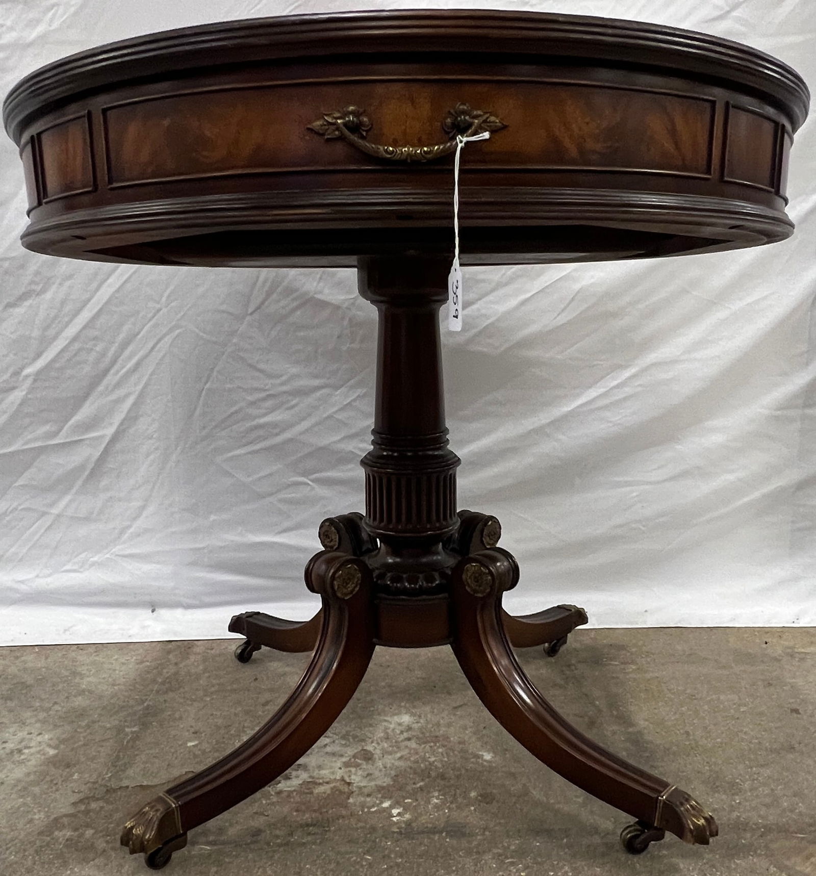 Flamed Mahogany Drum Table - 2