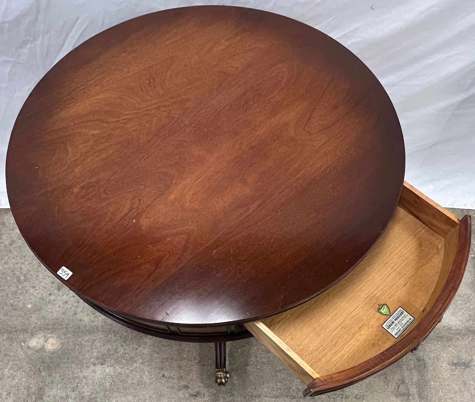 Flamed Mahogany Drum Table - 3