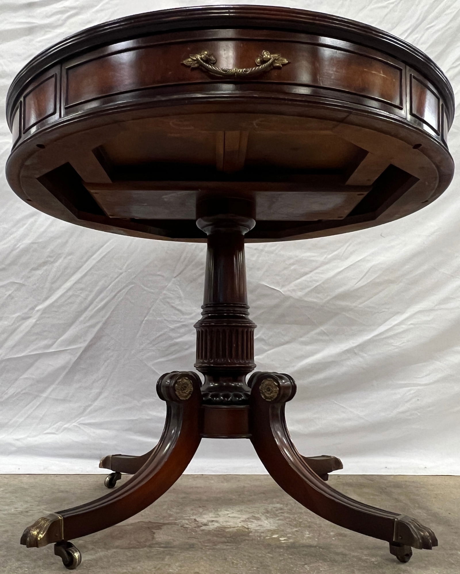 Flamed Mahogany Drum Table - 6