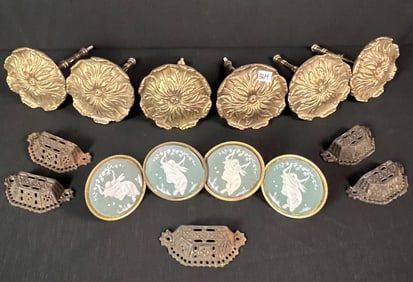 Group of Victorian Curtain Tiebacks and Hardware