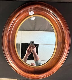 Oval Walnut Victorian Shadowbox Mirror c1850/60's