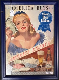 Pabst Blue Ribbon War Bond Advertisement c1940's