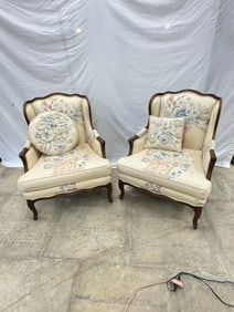 Pair of Custom Design French Wingback Chairs