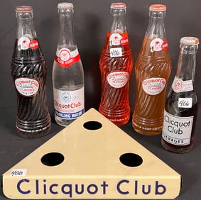 Clicquot Club Advertising Stand and Bottles