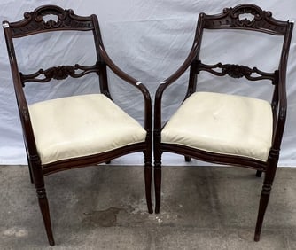 Pair of Carved Federal Armchairs