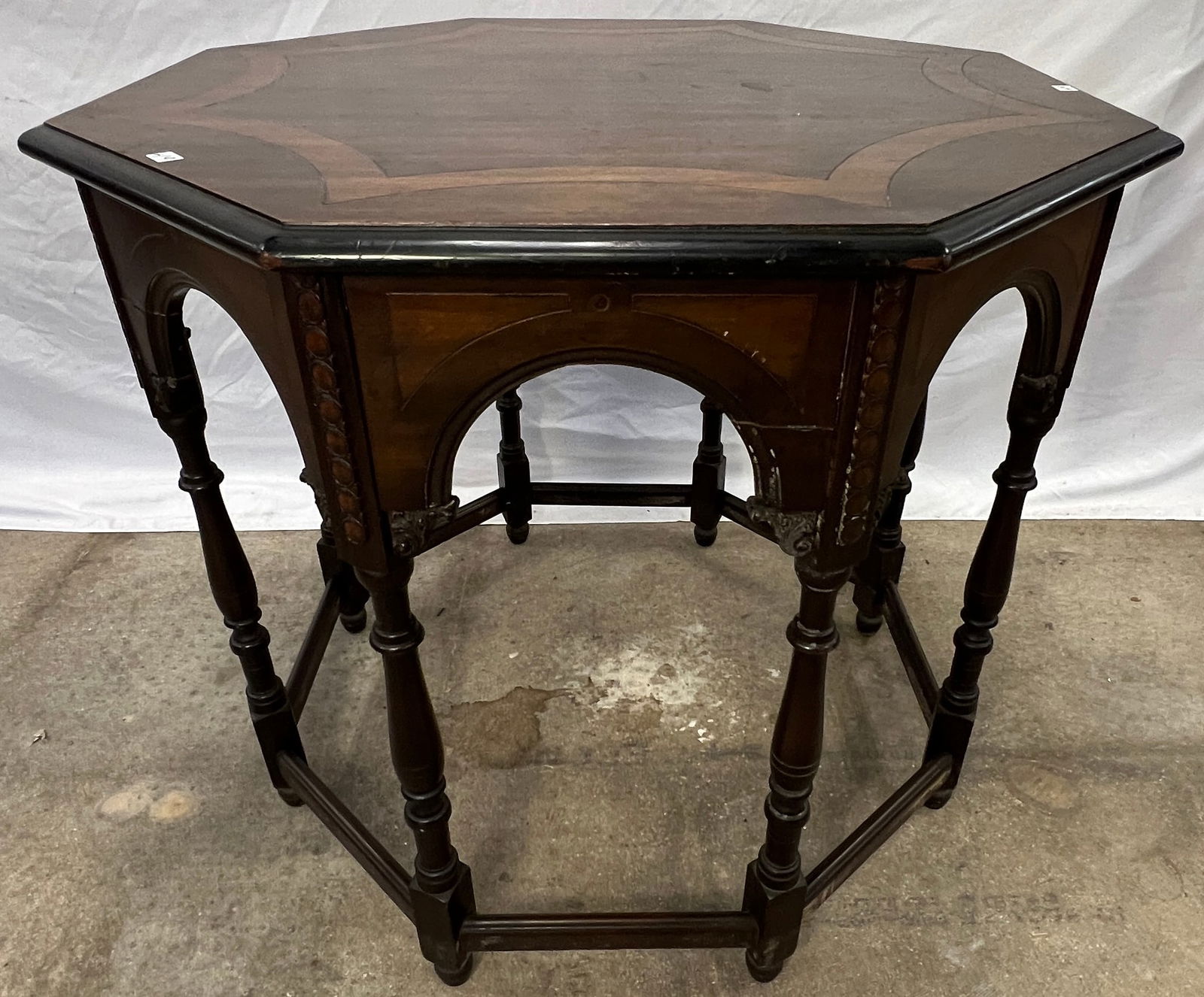 Octagonal Mahogany Center Table c1920s (1 of 7)