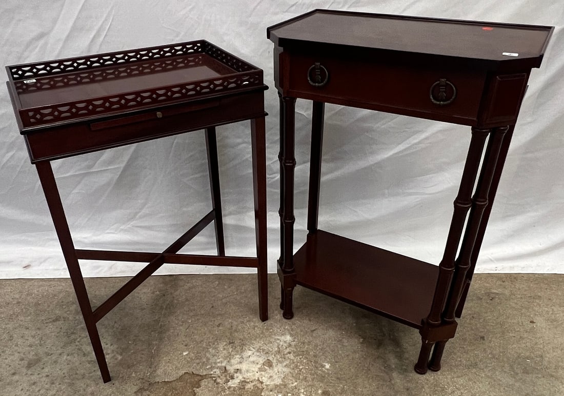 2 Contemporary Mahogany Side Tables (1 of 6)