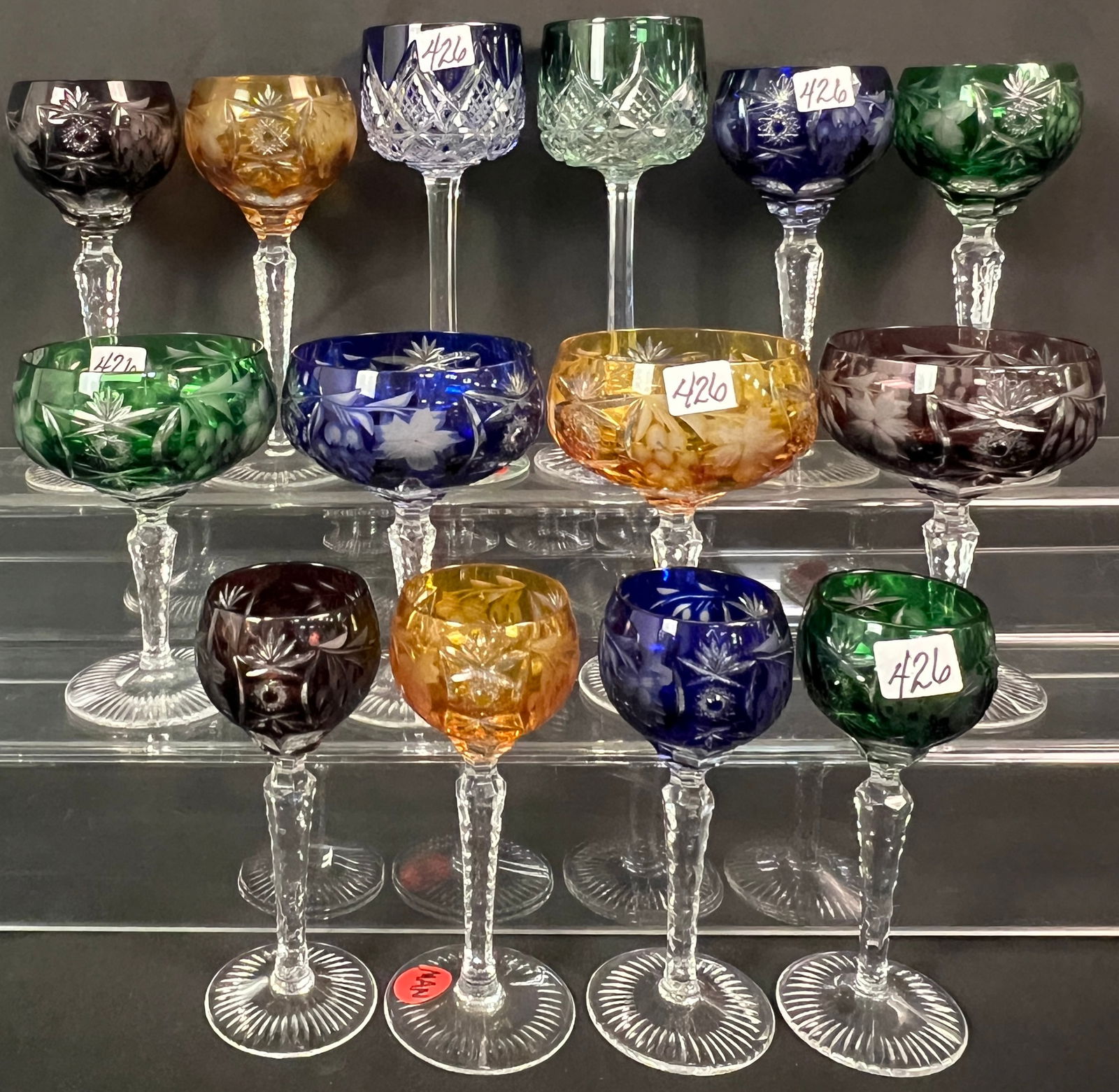 Antique Colored Stemware - 2