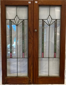 Pair of Arts & Crafts Stained Glass Windows