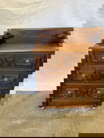 Walnut Victorian 3 Drawer Commode