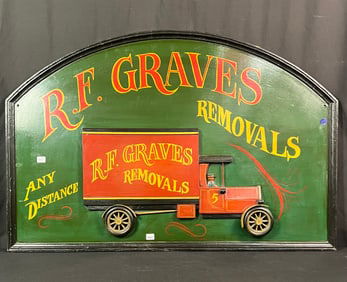 Collectable Wooden Sign R.F. Graves Removals