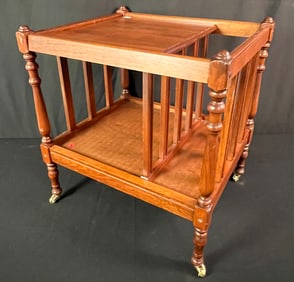 Mahogany Magazine Holder on Rollers