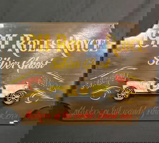 Rolls Royce "Silver Ghost" Handmade Wooden Sign
