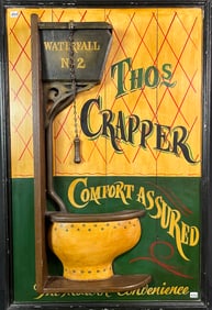 Handmade Wooden Sign Thos Clapper Toilet Sign