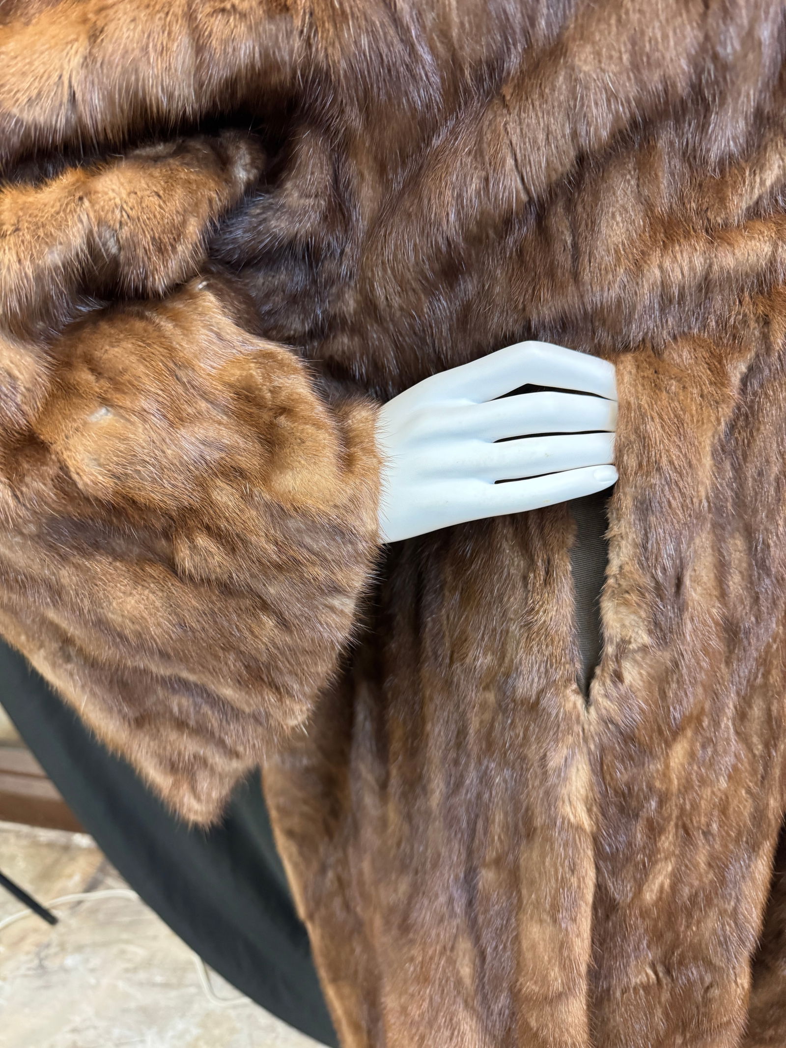 1940's Mink Shawl Collared Coat - 2