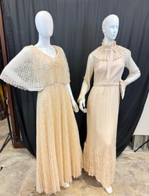 2 1970's Maxi Length Lace Gowns