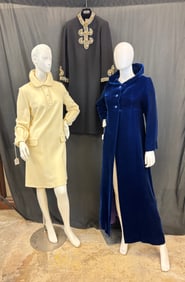 Vintage Velvet Opera coat, 2 Cocktail Dresses c1960's