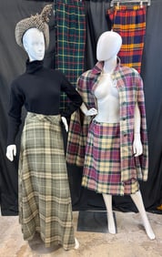 Vintage Group of Plaid Women's Garments, Reversable Cape, More!