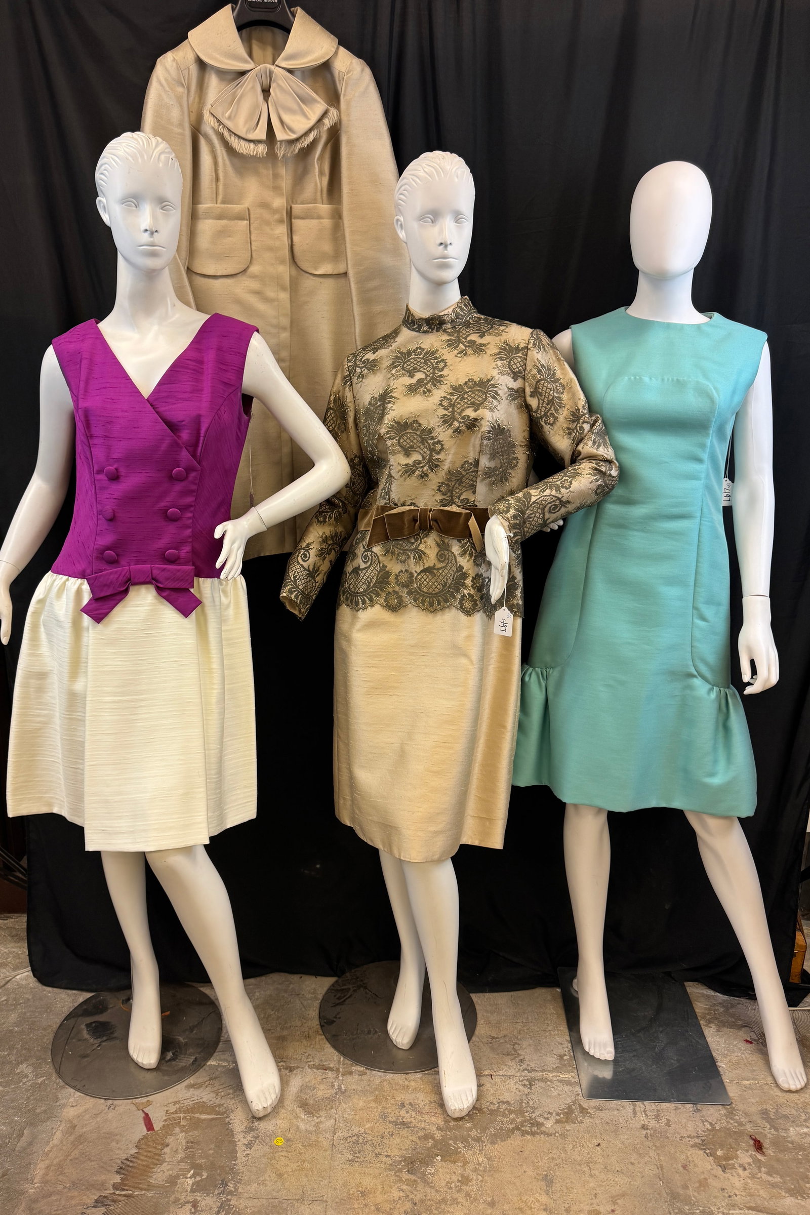 Vintage Group of Ladies Silk Dresses c1960's, Geoffrey Beene, More! (1 of 9)