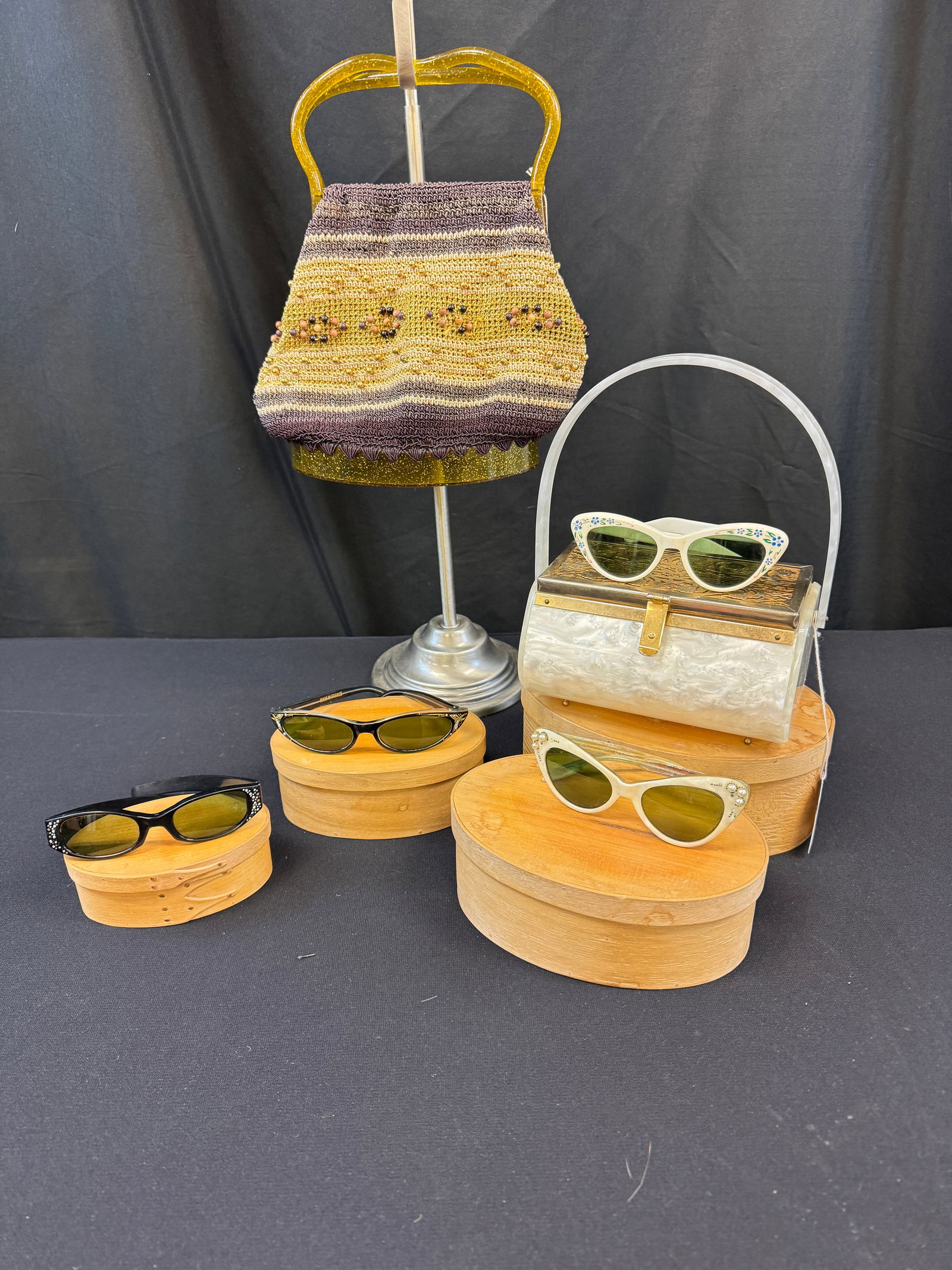 Vintage Lucite Box Purse, Sunglasses, c1950's More! (1 of 16)