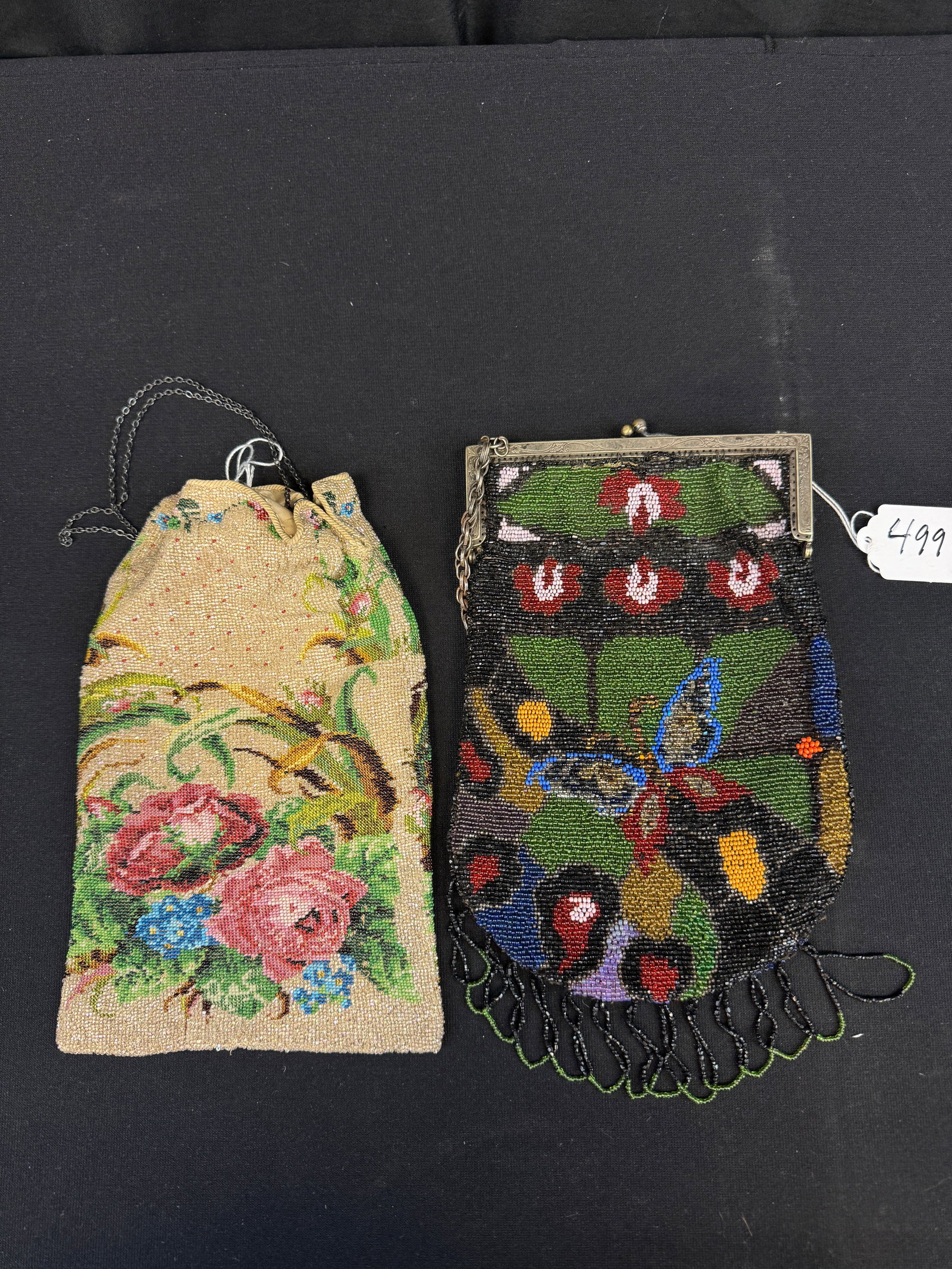 2 Beaded Floral Antique Purses c1900/1920 (1 of 10)