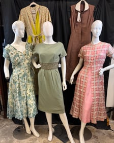 5 Ladies Vintage Dresses C1940-60's