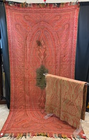 2 Victorian Kashmir Wool Paisley shawls c1860/70's