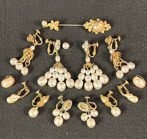 Group of Miriam Haskell Pearl Jewelry