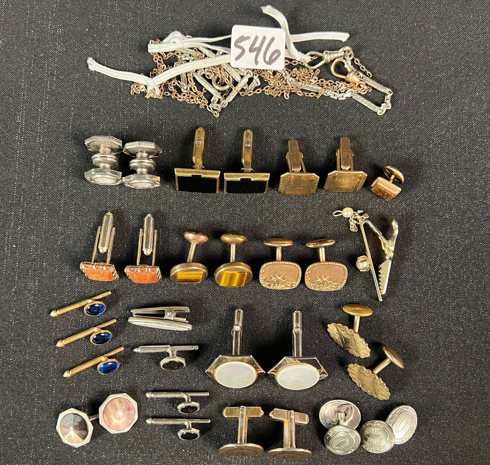Large Men's Vintage Group of Cufflinks, Tie Pins, More! (1 of 6)