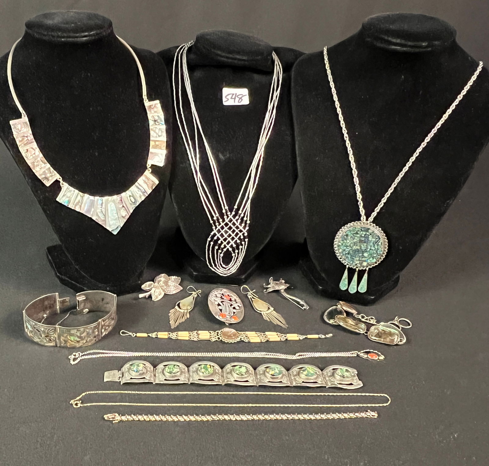 Mixed Vintage Group of Mexican Silver Jewelry (1 of 6)
