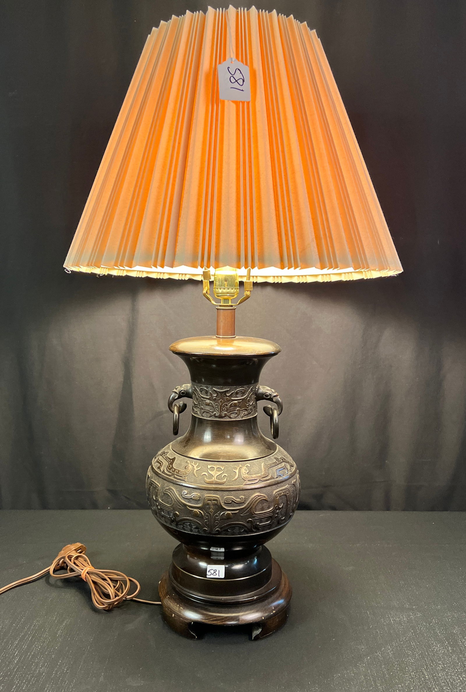 Bronze Oriental Vase into a Lamp (1 of 7)