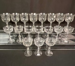 Group of Fostoria Rose Stemware
