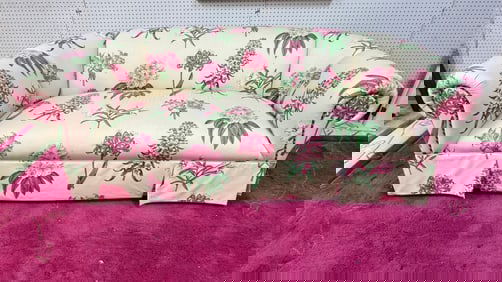 Upholstered Floral Sofa