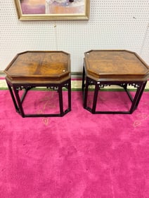 Asian Crosshatch End Tables