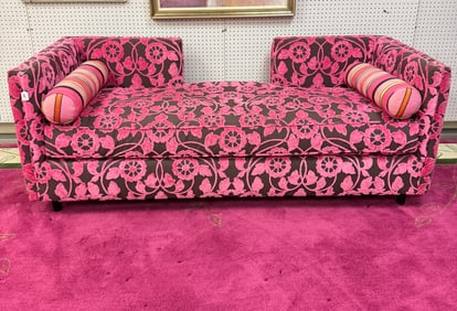 Pink Velvet Tete Te Tete by Kravet Furniture NY