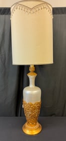 Hollywood Regency Opalescent and Brass Filagree Lamp