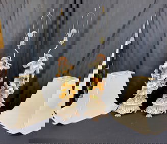 Pair of Capodimonte Porcelain  Figural Lamps C1950's