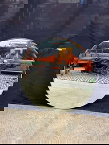 Art Deco Round Bevelled Wall Mirror c1950's