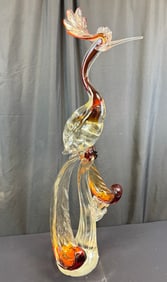 Renato Anatra Murano Glass Bird  Scuplture of Important Size c1960's