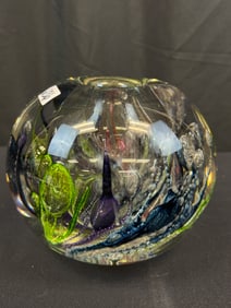 Leaon Applebaum Hand blown Vase, Signed C1985