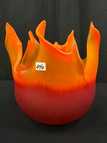 Michael Cohn & Molly Stone Hand Blown Solar Flare Bowl, Signed