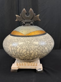 Rick Foris Raku Vessle, SIgned