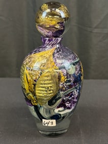Jean Claude Novarro Hand Blown Vase, Signed
