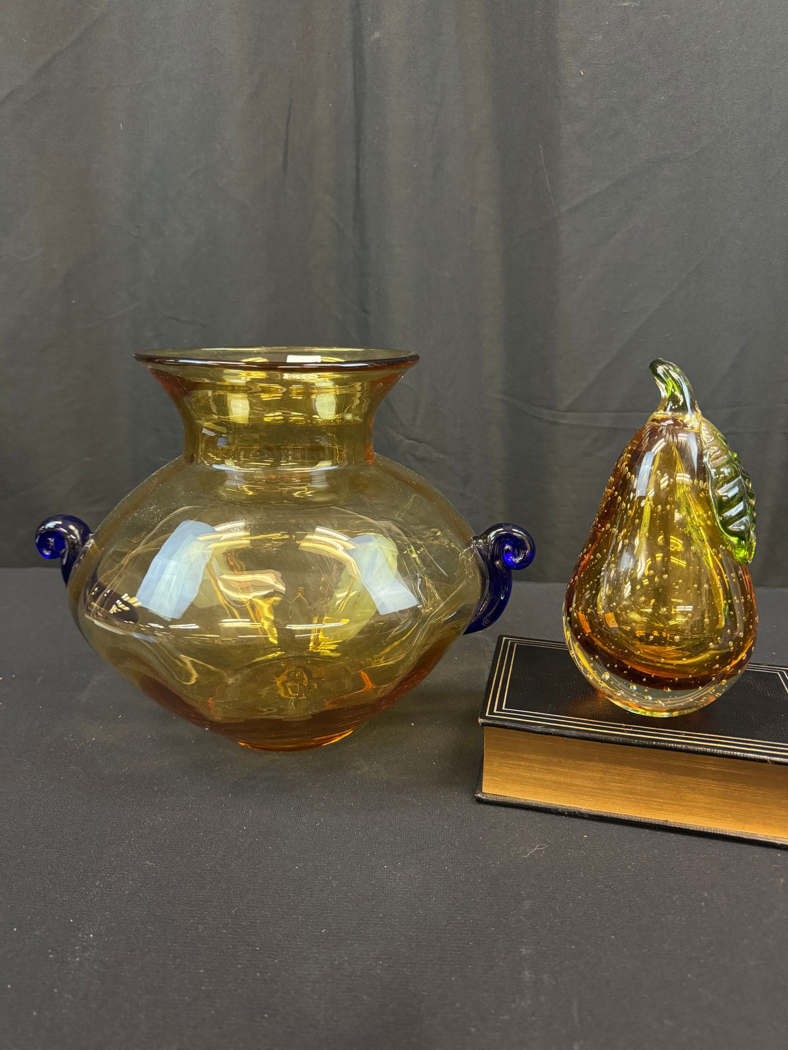 Hand Blown Art Glass, Blenko Vase, Murano Pear Sculpture c1950's (1 of 10)