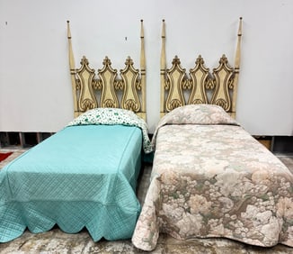 Romweber Hollywood Regency French Rococo Twin beds c1950'