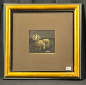 Hawker Original Oil on Canvas of Dog